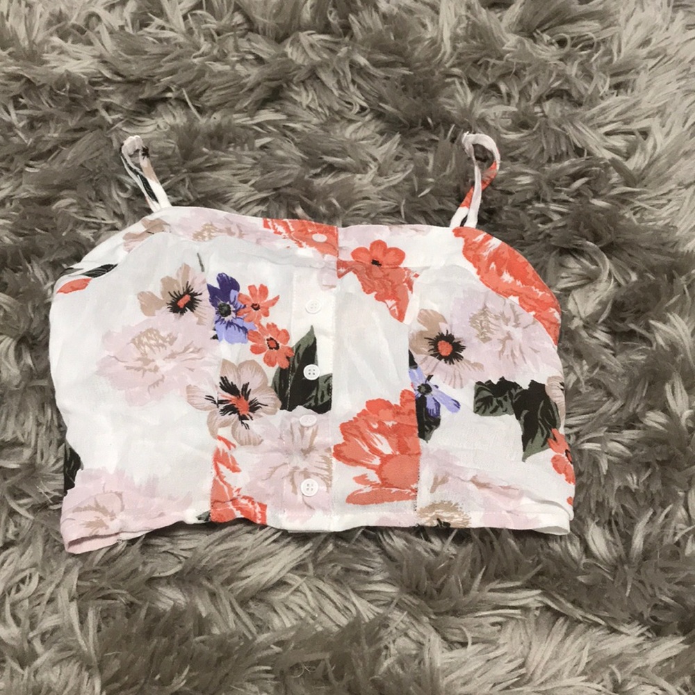 Floral tank top with buttons down the middle